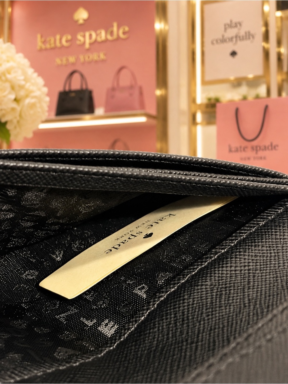 Kate Spade Stacy Shore Street Wallet Black W/ Dotty Plum Print NWT - Picture 7 of 7